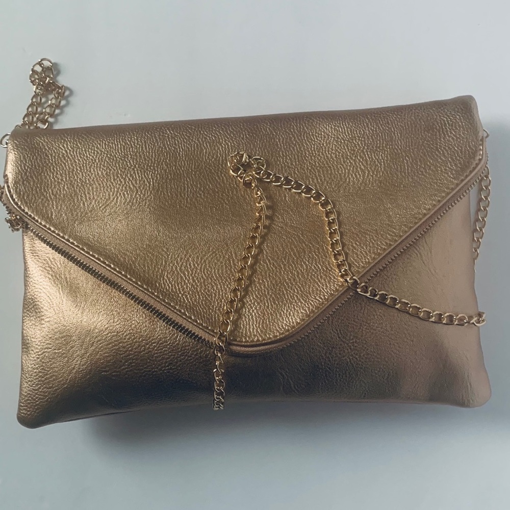 Rose Gold envelope clutch